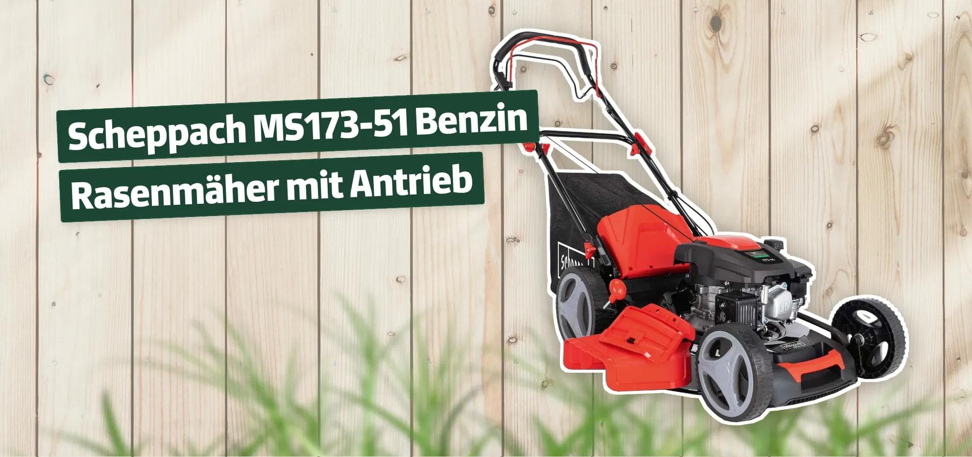 Scheppach MS173-51 Benzin Rasenmäher mit Antrieb