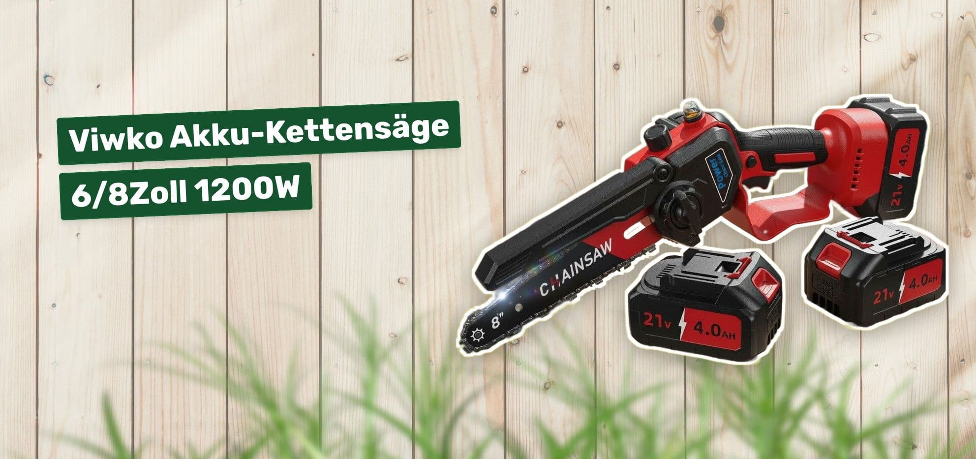 Viwko Akku-Kettensäge 6/8Zoll 1200W