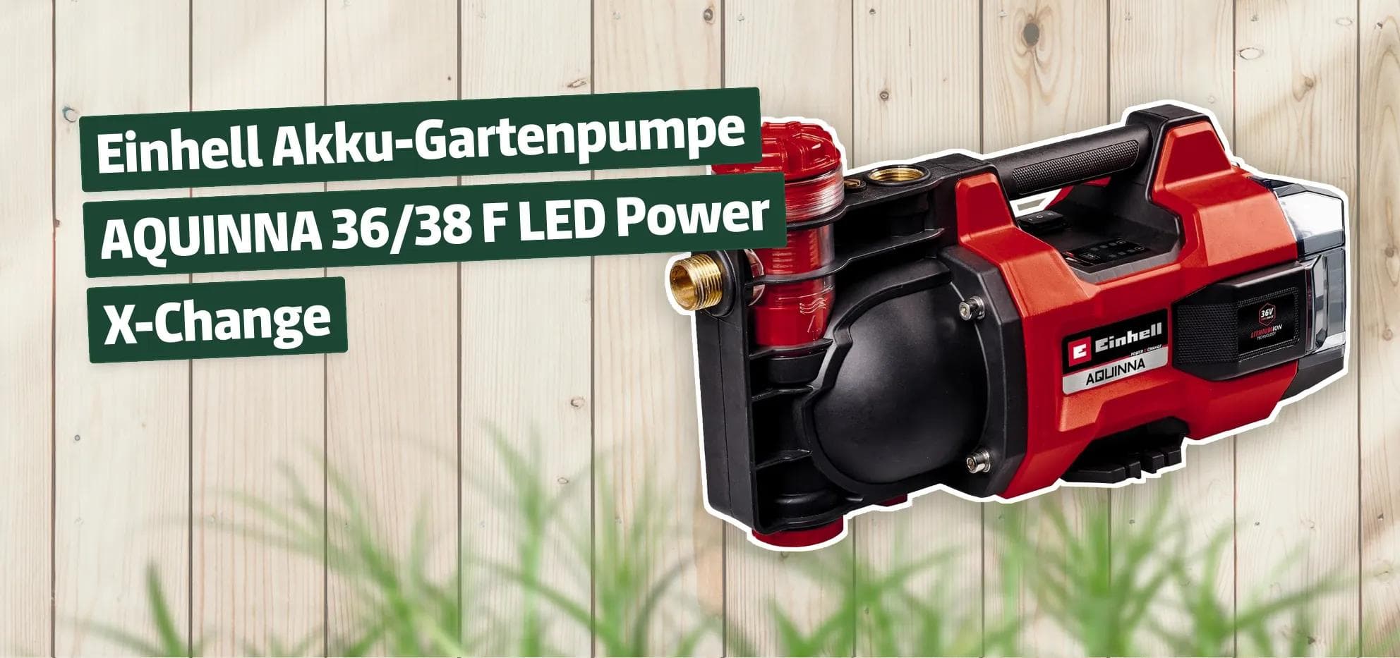 Einhell Akku-Gartenpumpe AQUINNA 36/38 F LED Power X-Change
