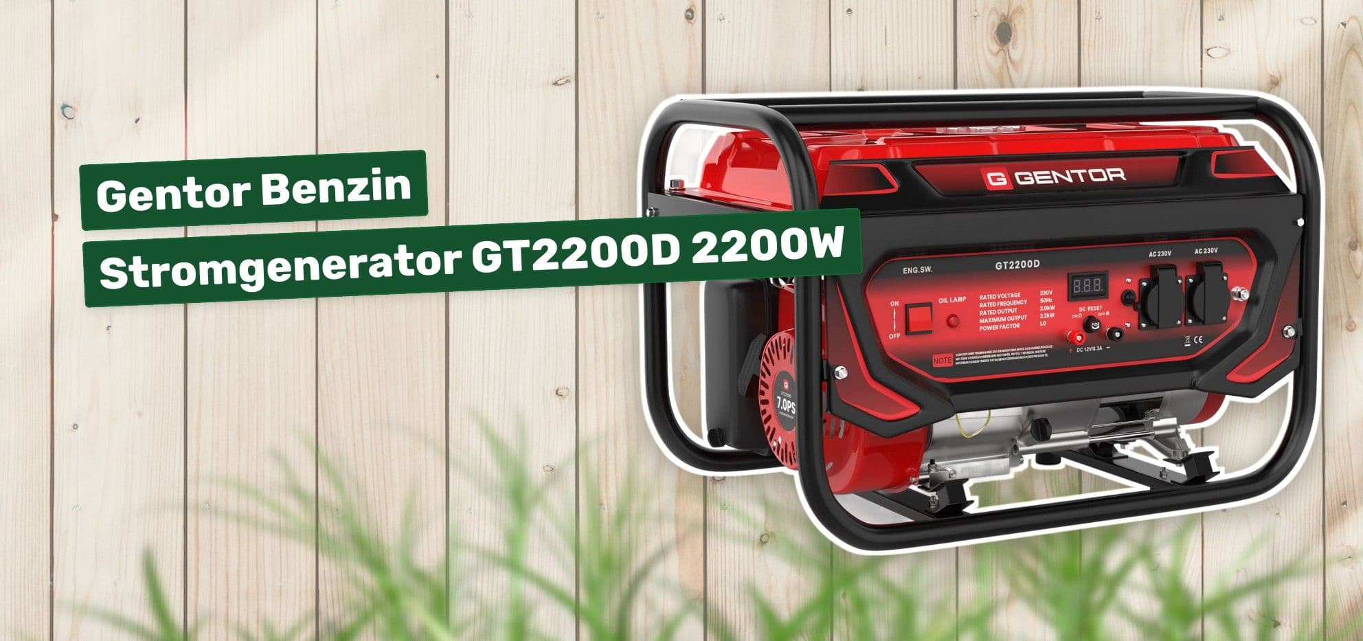 Gentor Benzin Stromgenerator GT2200D 2200W
