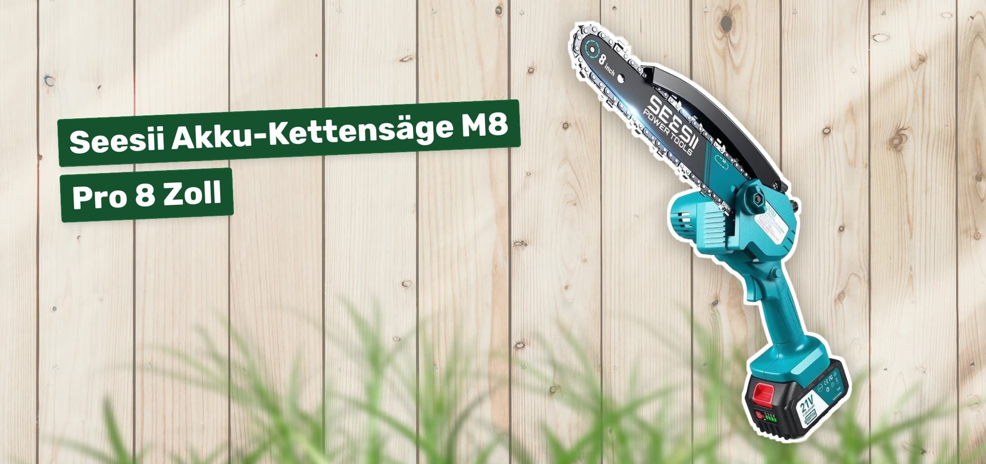 Seesii Akku-Kettensäge M8 Pro 8 Zoll
