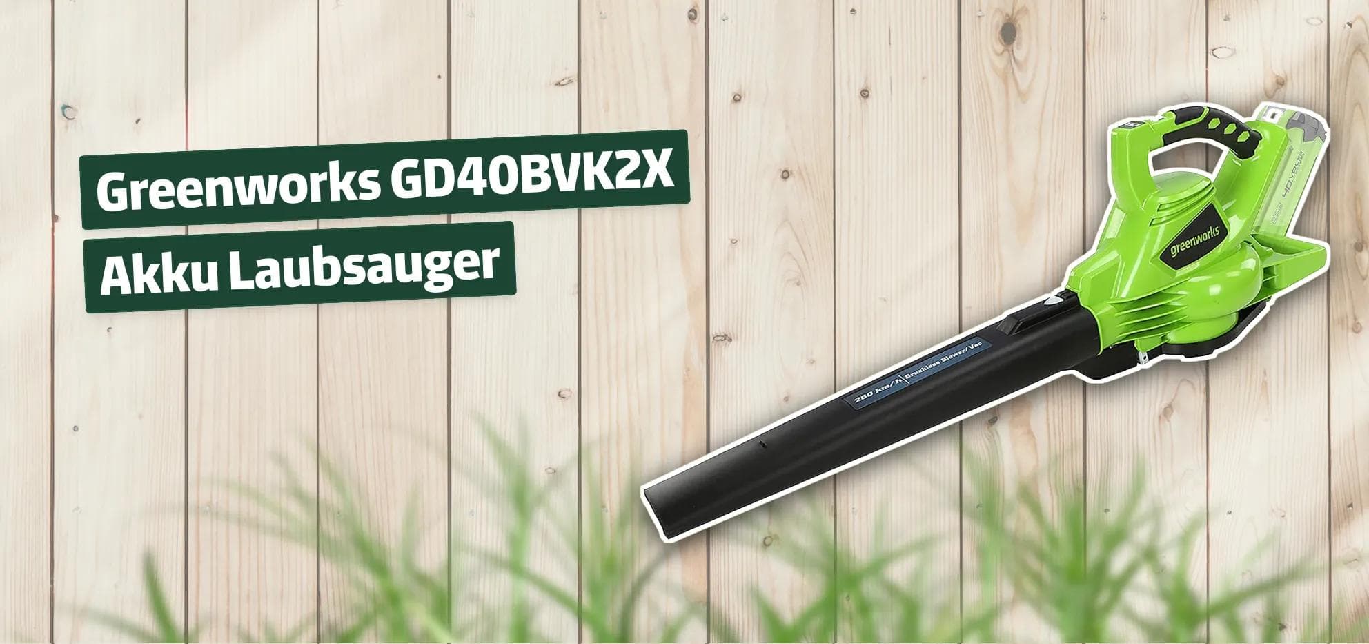 Greenworks GD40BVK2X Akku Laubsauger