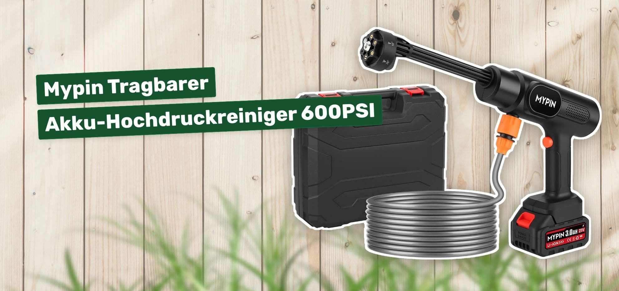 Mypin Tragbarer Akku-Hochdruckreiniger 600PSI