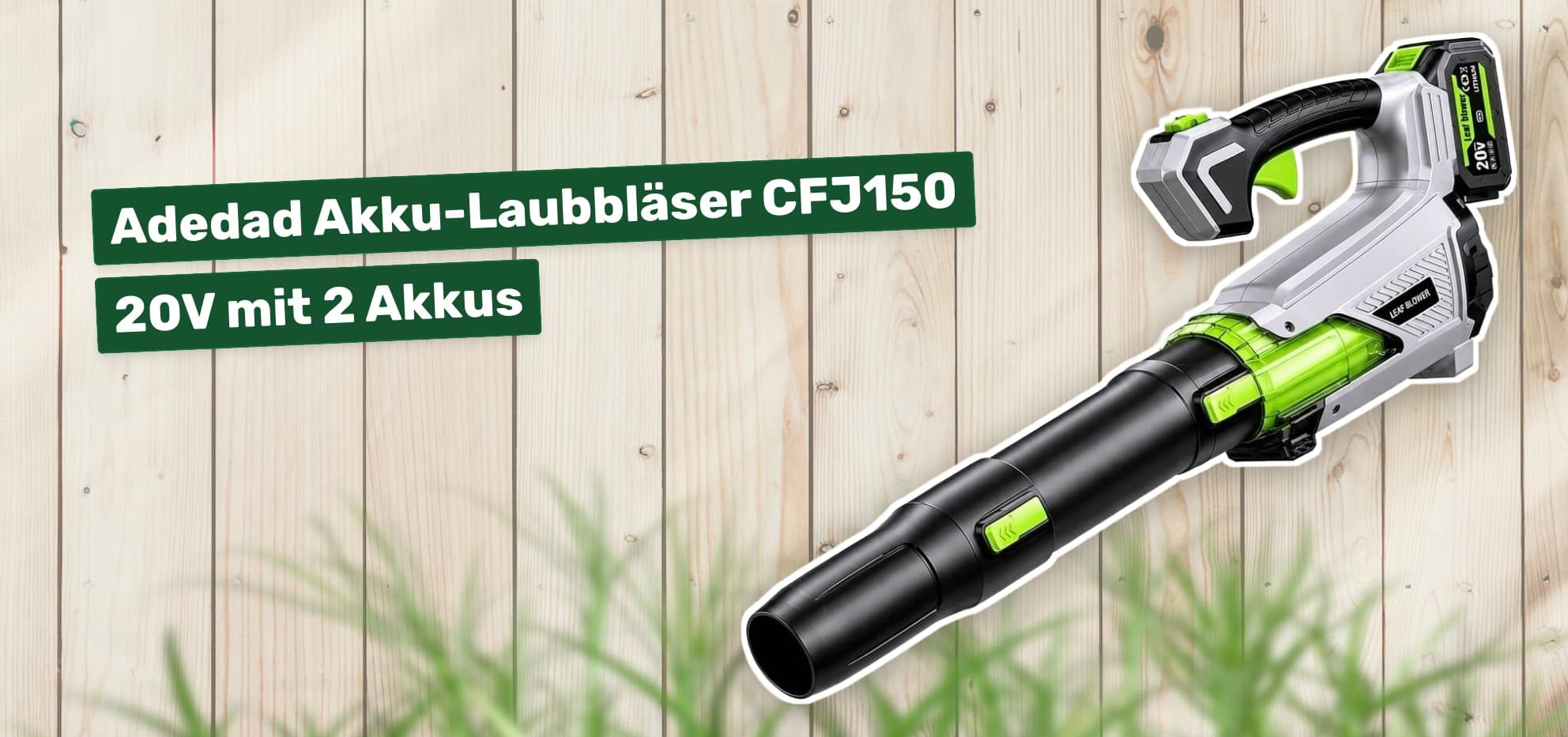 Adedad Akku-Laubbläser CFJ150 20V mit 2 Akkus