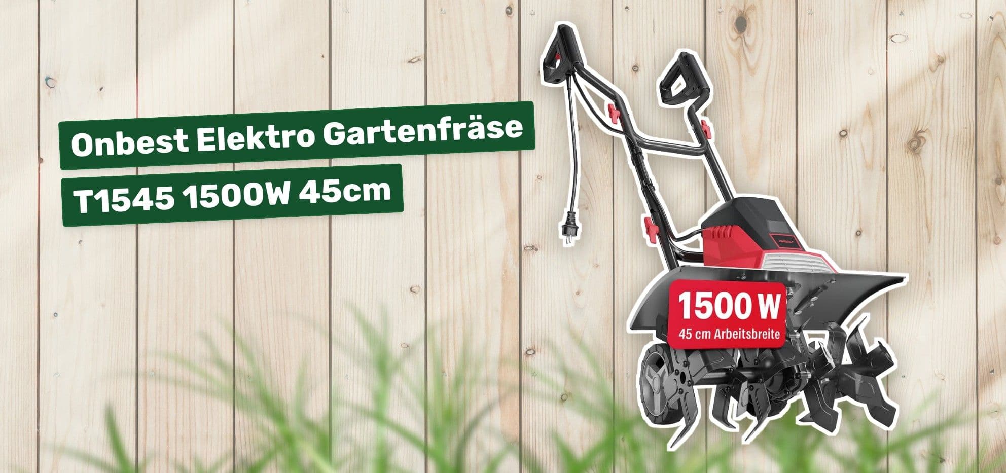Onbest Elektro Gartenfräse T1545 1500W 45cm