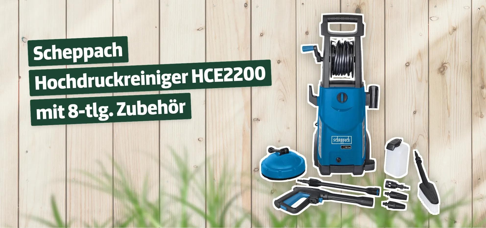 Scheppach Hochdruckreiniger HCE2200 mit 8-tlg. Zubehör